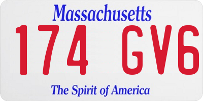 MA license plate 174GV6