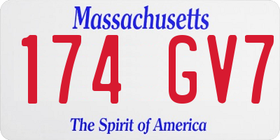 MA license plate 174GV7