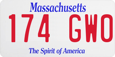MA license plate 174GW0