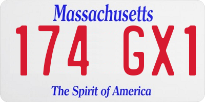 MA license plate 174GX1