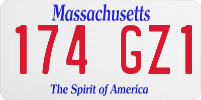 MA license plate 174GZ1