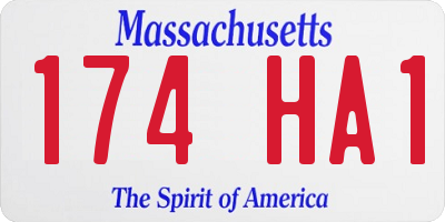 MA license plate 174HA1