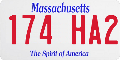 MA license plate 174HA2