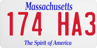 MA license plate 174HA3