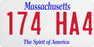 MA license plate 174HA4