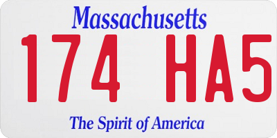 MA license plate 174HA5