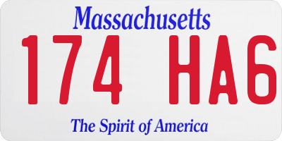 MA license plate 174HA6
