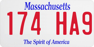 MA license plate 174HA9
