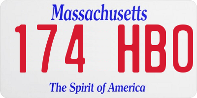 MA license plate 174HB0