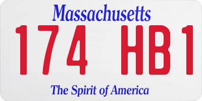 MA license plate 174HB1