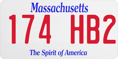 MA license plate 174HB2
