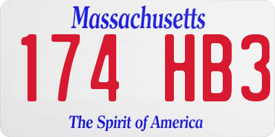 MA license plate 174HB3