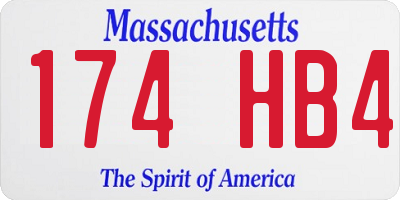 MA license plate 174HB4