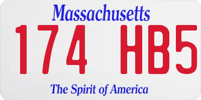 MA license plate 174HB5