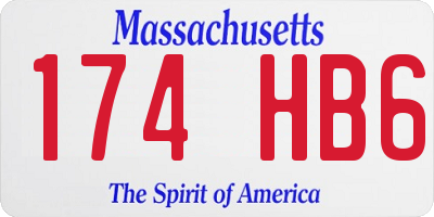 MA license plate 174HB6
