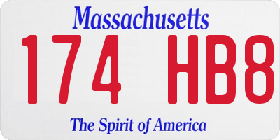 MA license plate 174HB8