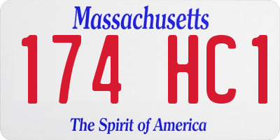 MA license plate 174HC1