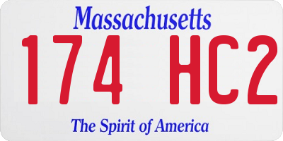 MA license plate 174HC2