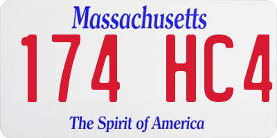 MA license plate 174HC4