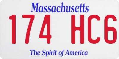 MA license plate 174HC6
