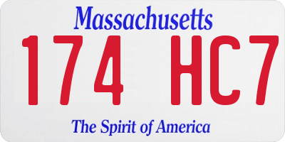 MA license plate 174HC7