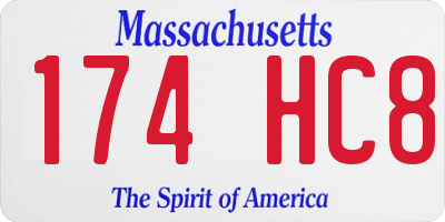 MA license plate 174HC8
