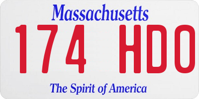 MA license plate 174HD0