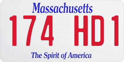 MA license plate 174HD1