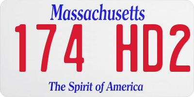 MA license plate 174HD2