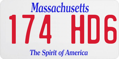 MA license plate 174HD6