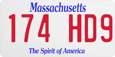 MA license plate 174HD9