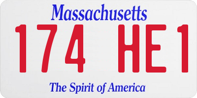 MA license plate 174HE1