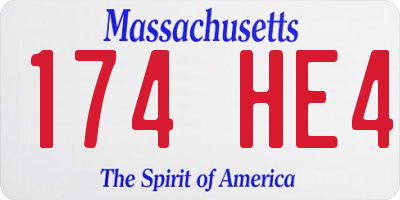 MA license plate 174HE4