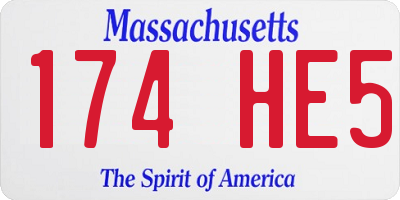MA license plate 174HE5