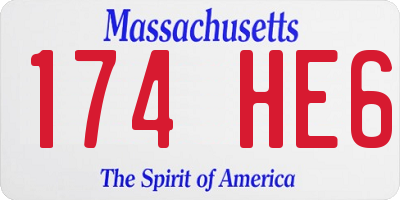 MA license plate 174HE6