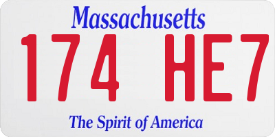 MA license plate 174HE7
