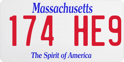 MA license plate 174HE9