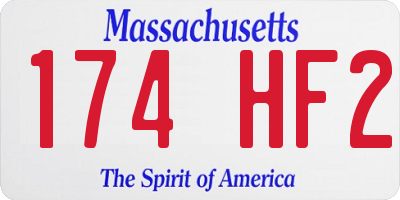 MA license plate 174HF2