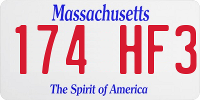 MA license plate 174HF3