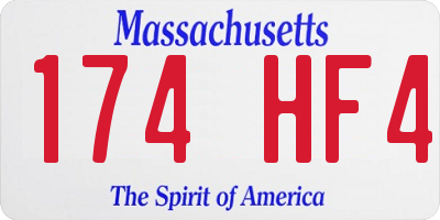 MA license plate 174HF4