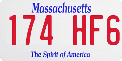 MA license plate 174HF6