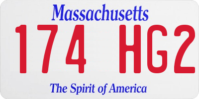 MA license plate 174HG2