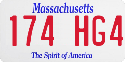MA license plate 174HG4