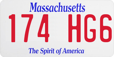 MA license plate 174HG6