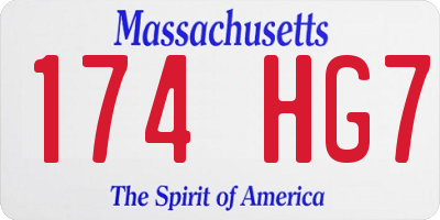 MA license plate 174HG7