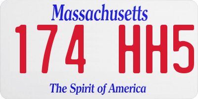 MA license plate 174HH5
