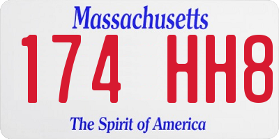 MA license plate 174HH8
