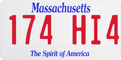 MA license plate 174HI4