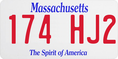 MA license plate 174HJ2