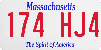 MA license plate 174HJ4
